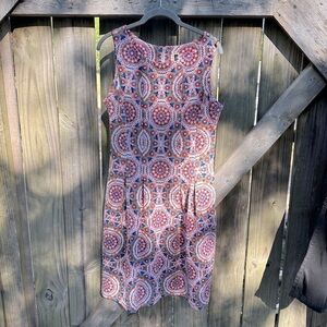 Julian Taylor Geometric Printed Business Casual Halter Neckline Mini Dress